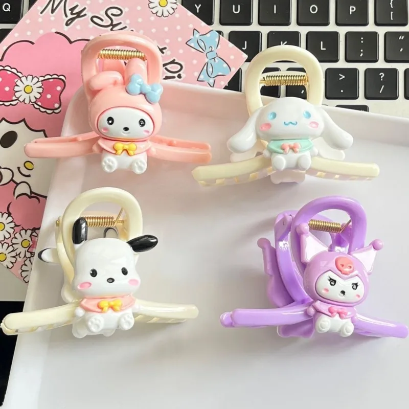 

Sanrio series creative cartoon kuromi cinnamoroll pochacco new children's sweet and cute shark hair clip decoration holiday gift