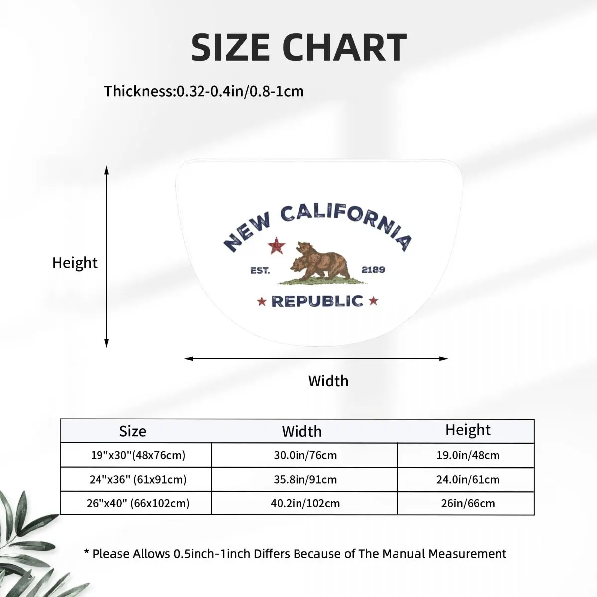 New California Republic NCR Soft Flannel Half Round Doormat Non Slip Bathroom Mat Absorbent Floor Carpet for Garage