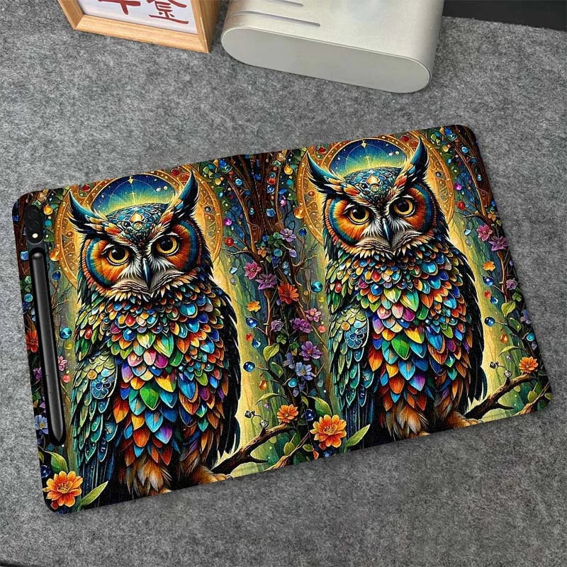 

Colorful Owl Sparkling Art Gift For Samsung Galaxy Tab S6 S7 S8 S9 S10 FE Plus Lite Soft Flexible Support Tablet Case