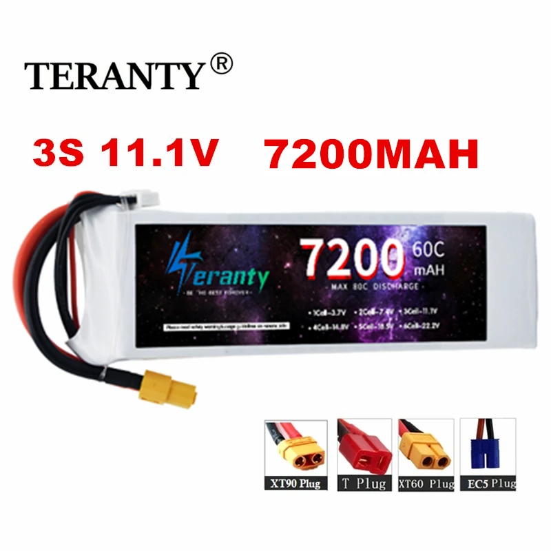 

Аккумулятор TERANTY 7200 мАч 11,1 В для БПЛА RC геливтоère FPV voiture bateau avion 3S 60C Lipo