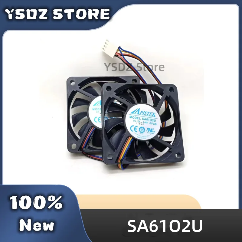 2pcs/pair new For APISTEK 6cm SA6102U SA61O2U Ultra-thin Display Card PWM Temperature Controlled Heat Dissipation cooling Fan