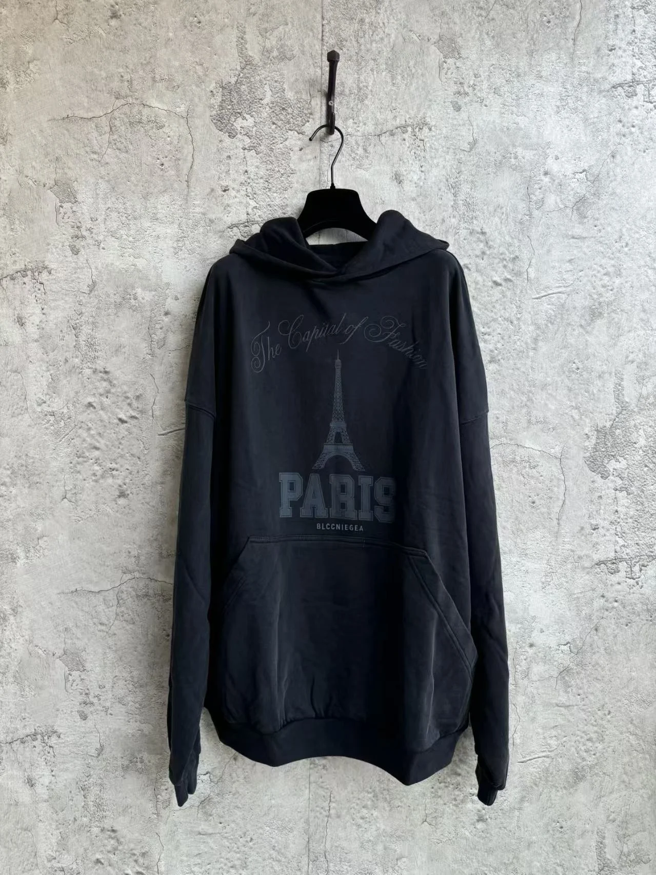 

BLCCNIEGEA Heavyweight High-Quality Fashion Letter Print/Embroidered Pullover Hoodie Loose Fit Pure Cotton Paris B Hoodie Unisex