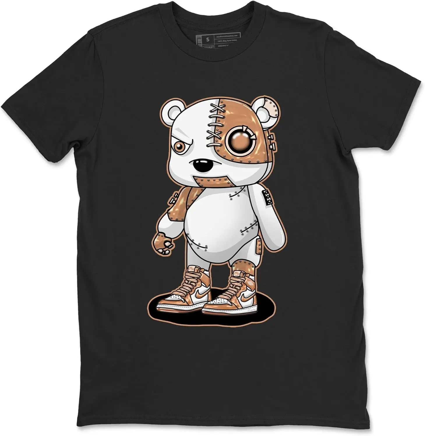 Graphic Tees Cyborg Bear Design Printed 1 Praline Sneaker Matching T-Shirt