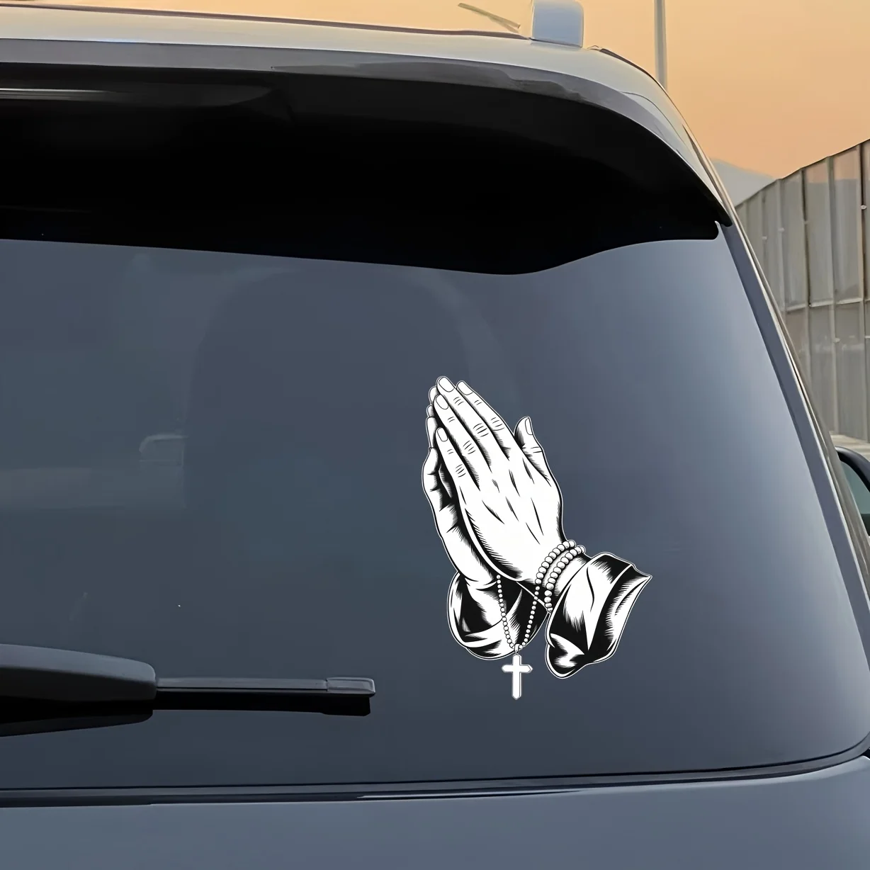 

1 шт. христианский молитвенный розарий с крестом, светоотражающая наклейка для автомобиля, водонепроницаемая виниловая наклейка для окна автомобиля, мотоцикла и стекла