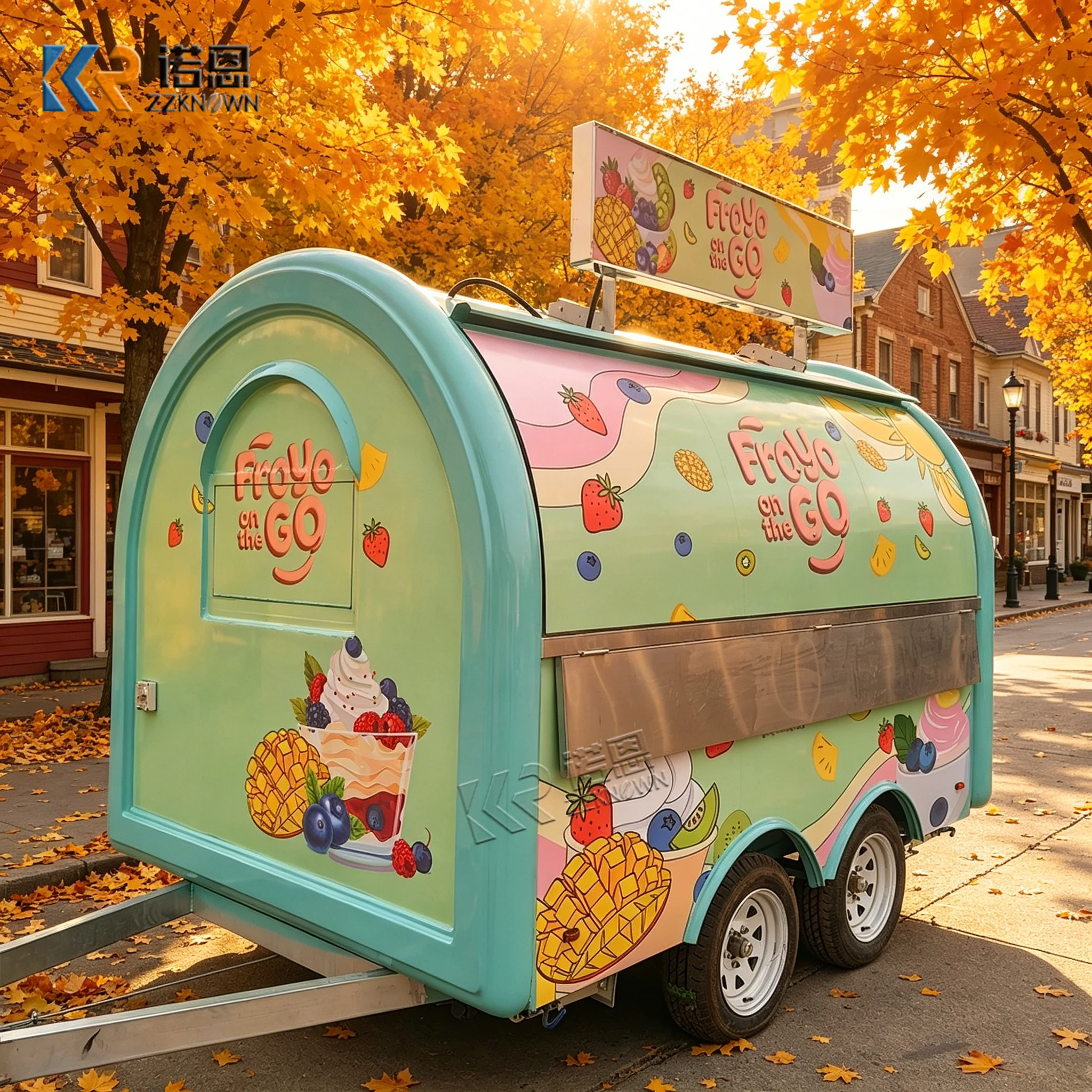 

Mobile Food Trailer Street Concession Trailer Commercial Customized Coffee Ice Cream Food Truck With Full Equipment