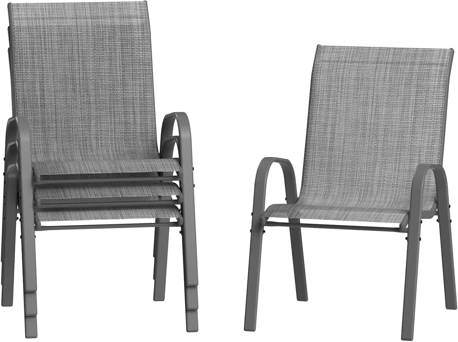 Chairs Set of 4, Breathable Garden Outdoor Furniture for Backyard Deck,Outdoor Stackable Dining Chairs for All