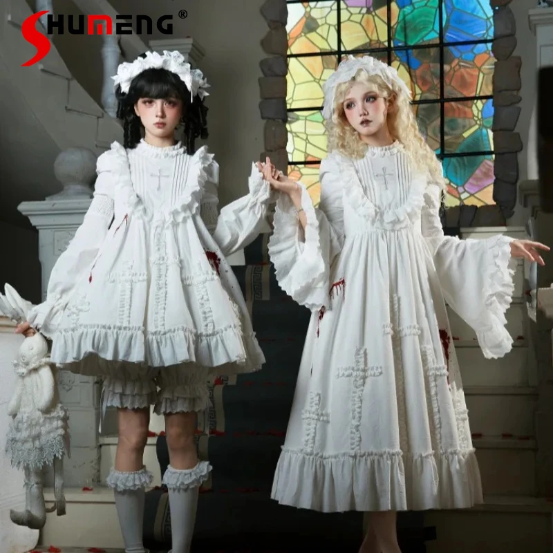 Robe gothique japonaise Y2k à manches longues, robe OP Ultra courte, nouvelle collection automne Lolita, longue taille haute, robes Slim pour dames