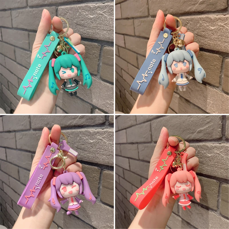 

Hatsune Miku Doll Keychain Anime Figure Schoolbag Pendant Car Keyring Ornaments Cartoon Bag Charm Jewelry Hanging Accessories