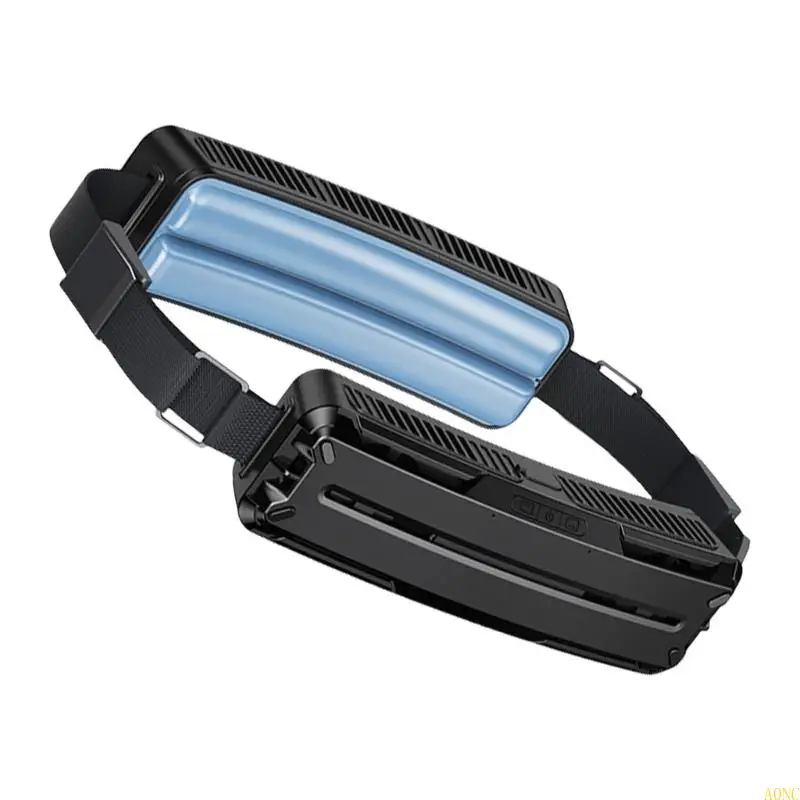A0NC USB แบบชาร์จเอวพร้อมเทคโนโลยีการระบายความร้อนขั้นสูงพัดลมคลิปเข็มขัดสายพานสวมใส่ได้สำหรับการตั้งแคมป์และการเดินทาง