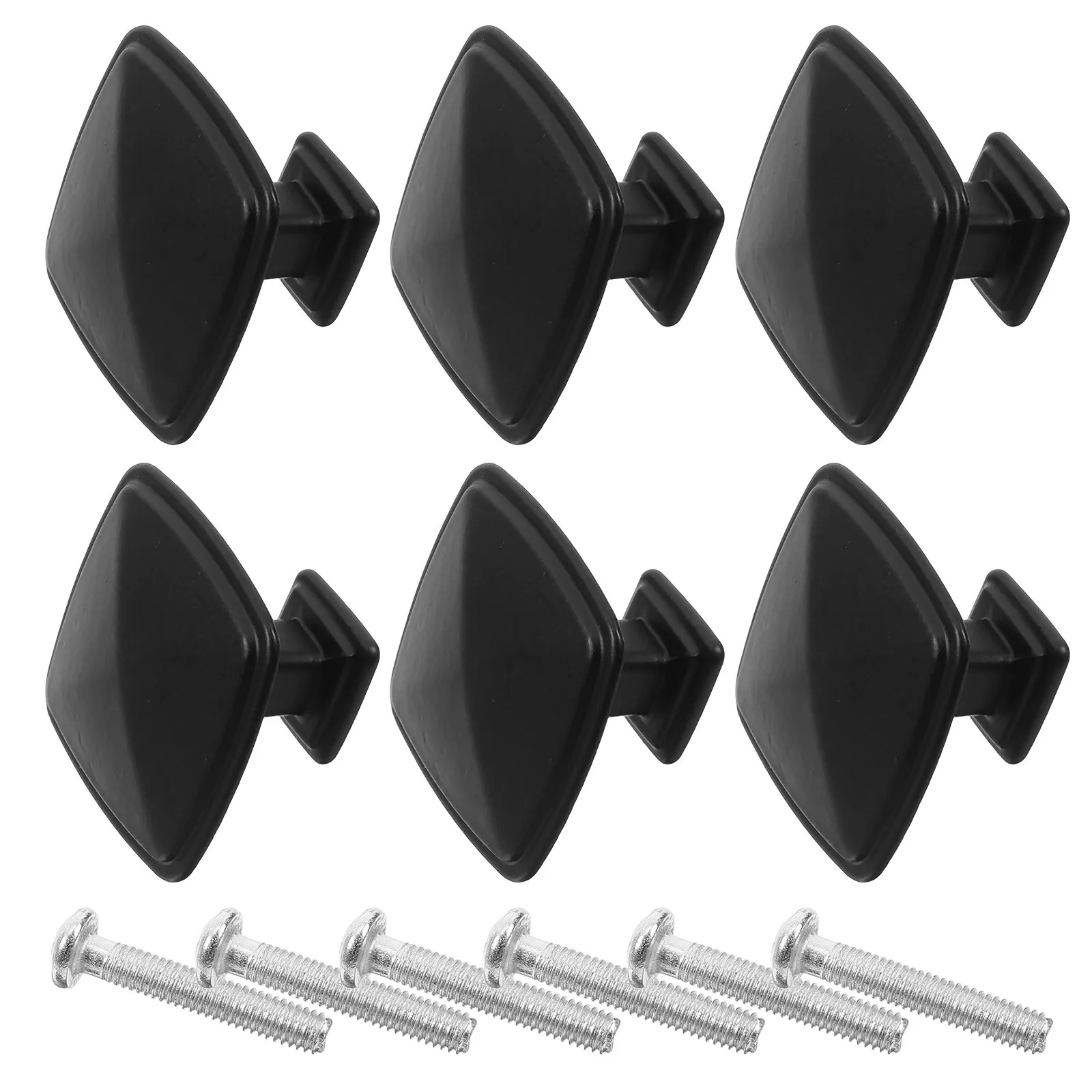

6Pcs Cabinet Knobs Black Aluminum Alloy Durable Drawer Pulls Handles Replacement for Kitchen Dresser Drawer Knobs