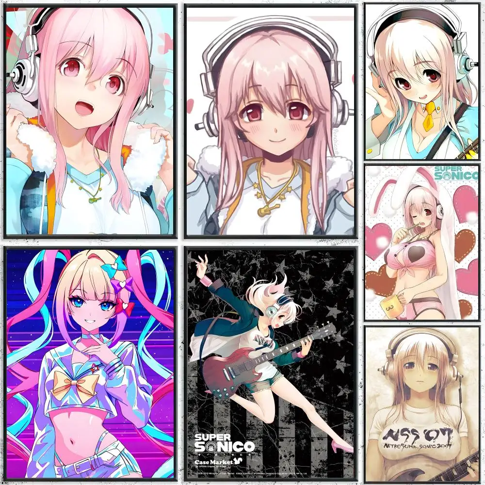 Anime S-super Sonico Poster HD Waterproof Self-Adhesive Wall Art – Multi-Scene Use Top Gift Pick