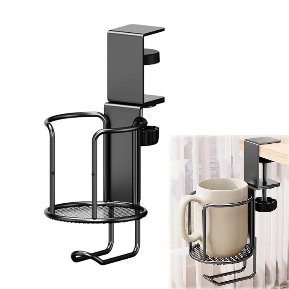 

2 in 1 Rotating Desk Cup Holder 360 ° Rotating Rust Proof Clip-on Cup Holder Waterproof Sturdy Mug Floating Shelves