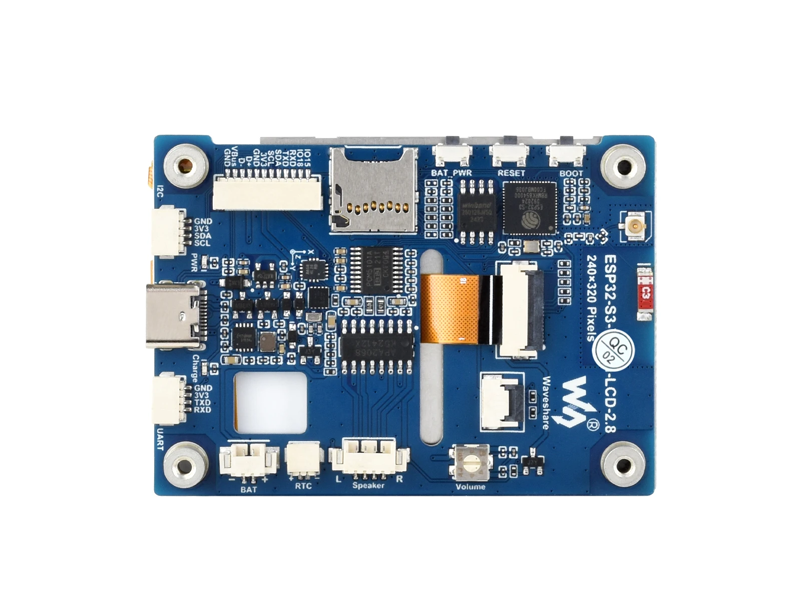 Placa de desenvolvimento de tela ESP32-S3 de 2,8 polegadas, 240 × 320, IPS, processador dual-core LX7 de 32 bits, frequência de até 240 MHz, suporta WiFi