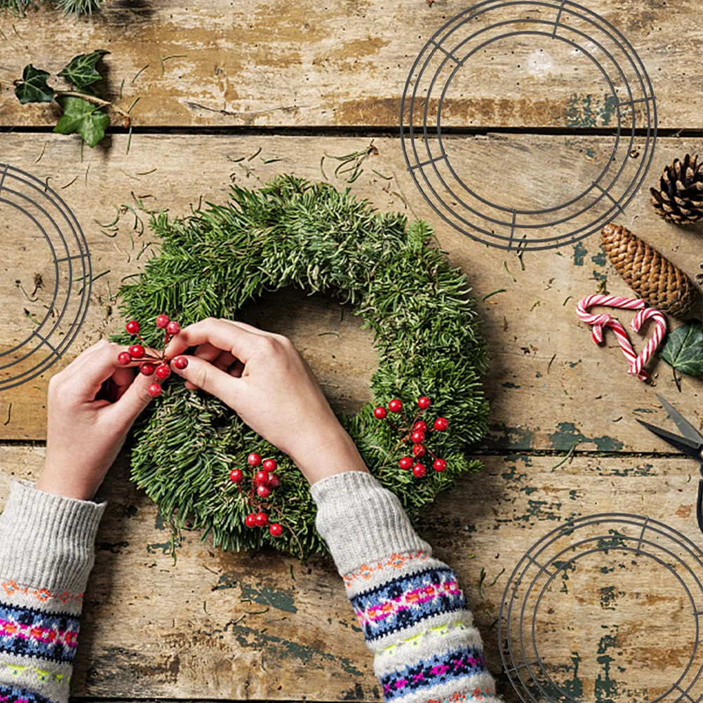 

10Pcs Round Metal Wreath Frame Burr-Free DIY Wreath Making Tool Floral Ring for Craft Projects Metal Floral Frame