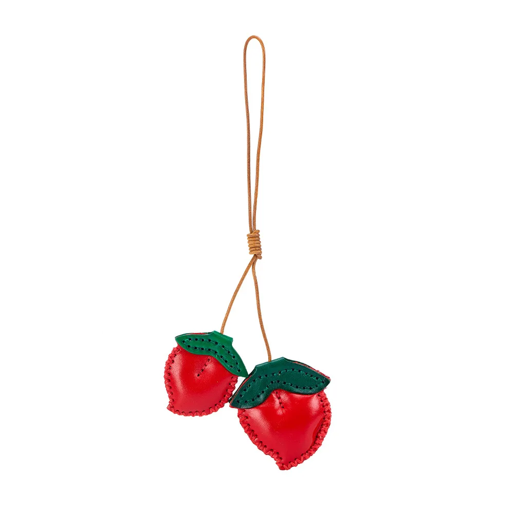 TOPHIGH Genuine Leather Handcrafted Pendant Super Top layer Vegetable Tanned For Bag Charms Cute Car Handing Keychain