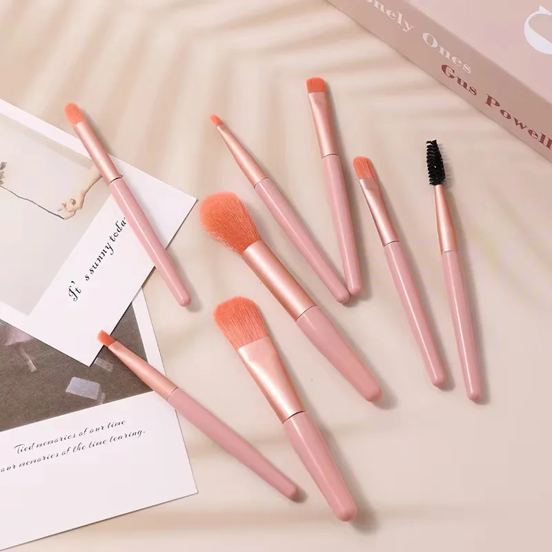 Conjunto de pincéis de maquiagem portáteis, 8 peças, base cosmética, pó, sombra, blush, corretivo, beleza, ferramentas de pincéis de maquiagem