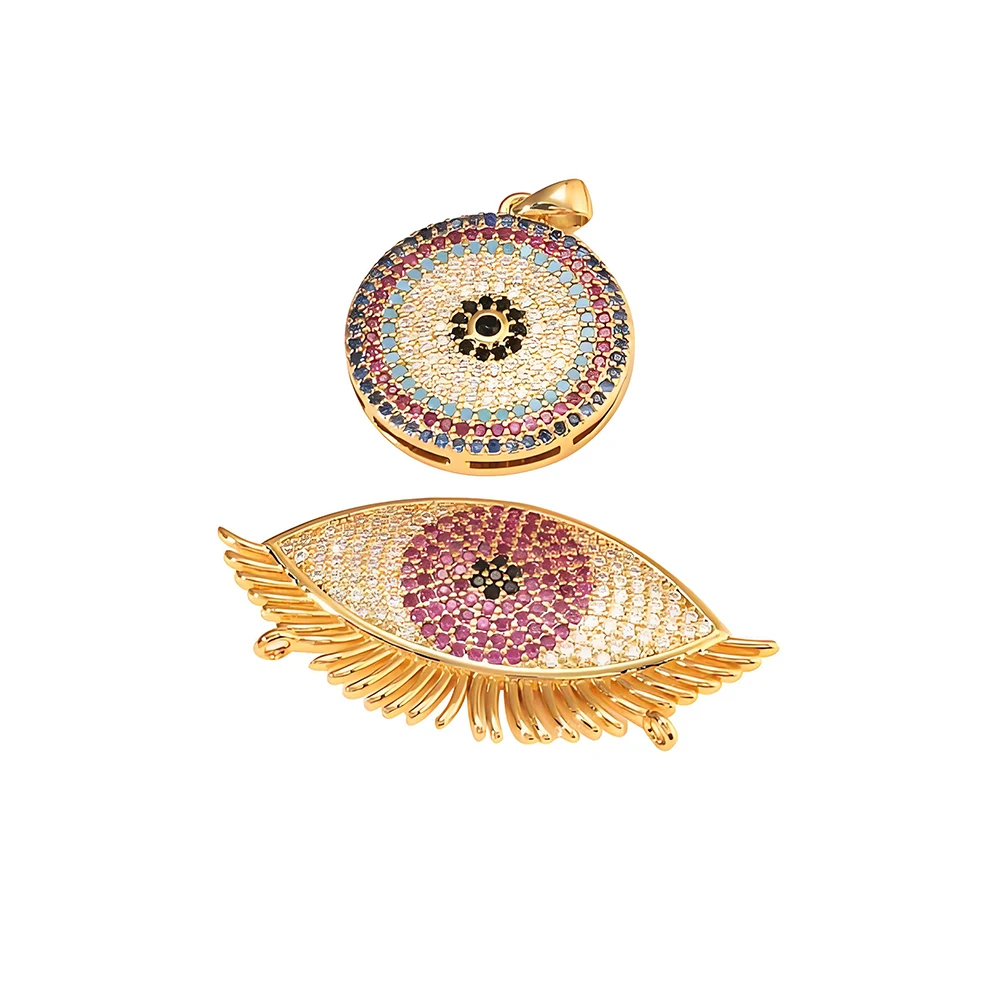 

4 шт. циркониевые медные подвески Eivl глаз сердце бабочка в форме солнца 14 К позолоченный кулон для изготовления ювелирных изделий DIY ожерелья аксессуар