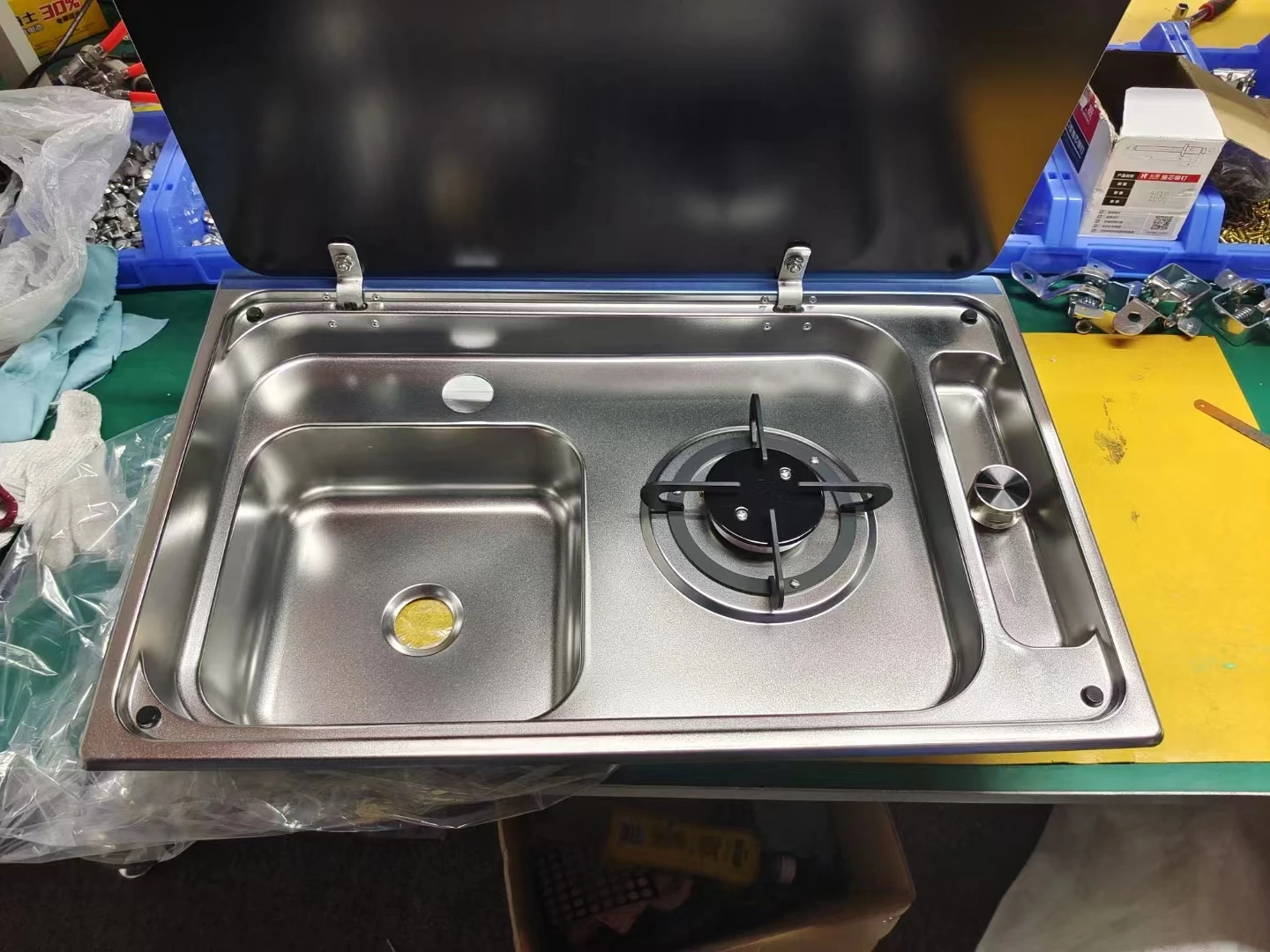 304 Stainless Steel RV Cookware Gas Integrated Range Camping Gas Range With Sink For Caravan RV