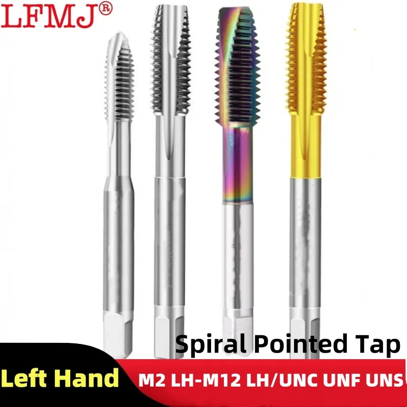 

1PCS HSSE Metric/American Left Spiral Pointed Tap For aluminum/ Tin /TC50 Coated Machine M3-M12 UNC UNF UNS Screw Thread Tap