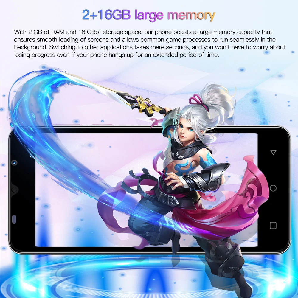 JCTKJ-Camon 20 Pro, smartphone Android da 8,1 pollici, 16 GB ROM 2 GB RAM, batteria da 2000 mAh, telefono cellulare, fotocamera 2 + 8 MP, doppia SIM, telefoni cellulari