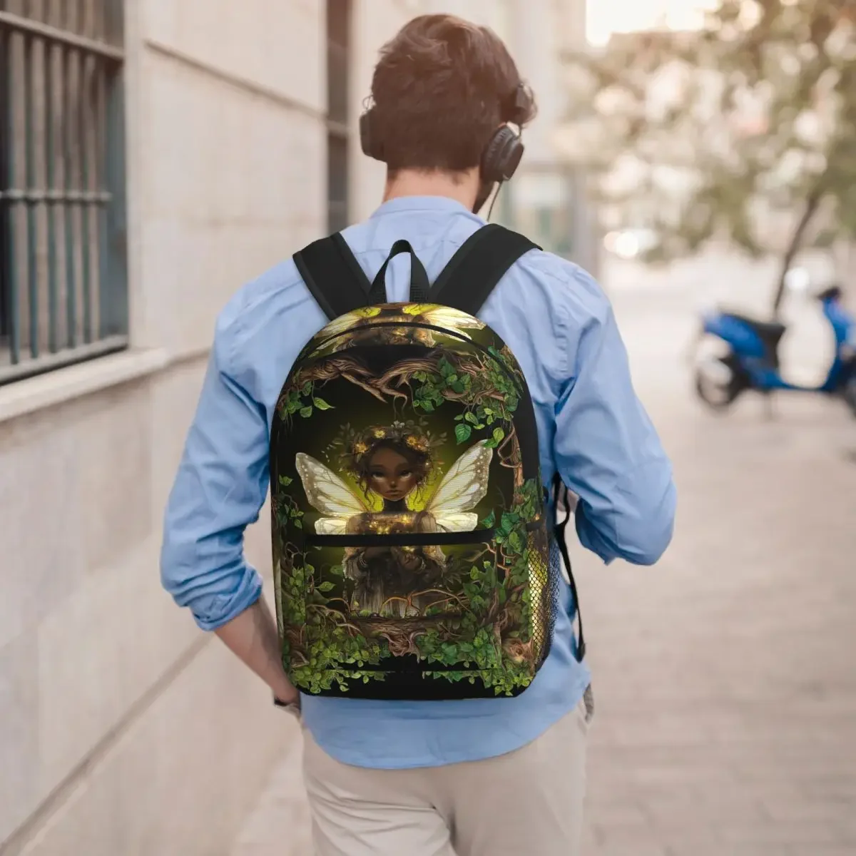 African Enchanted Fairy Student Backpack School Bag Hiking Travel Daypack for Boys Girls Bookbag Shoulder Bags