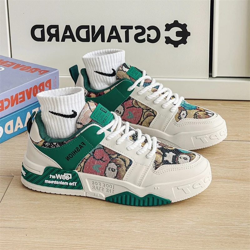 Autumn 2025 Men's White Chunky Sneakers - Breathable Minimalist Design, Student-Friendly & Instagram Popular