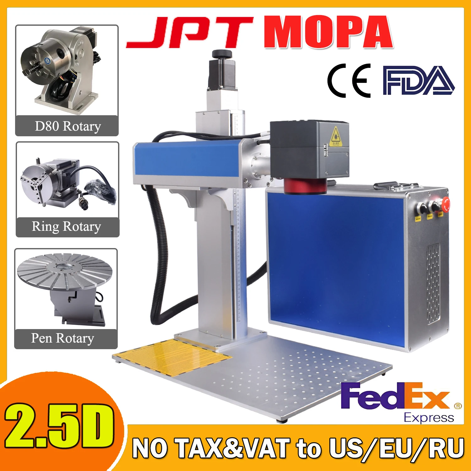 2.5D JPT MOPA 200W EZCAD 3.0 Fiber Laser Engraver Cutting Machine BJJCZ original board Relief Marking Deep Engraving on metal