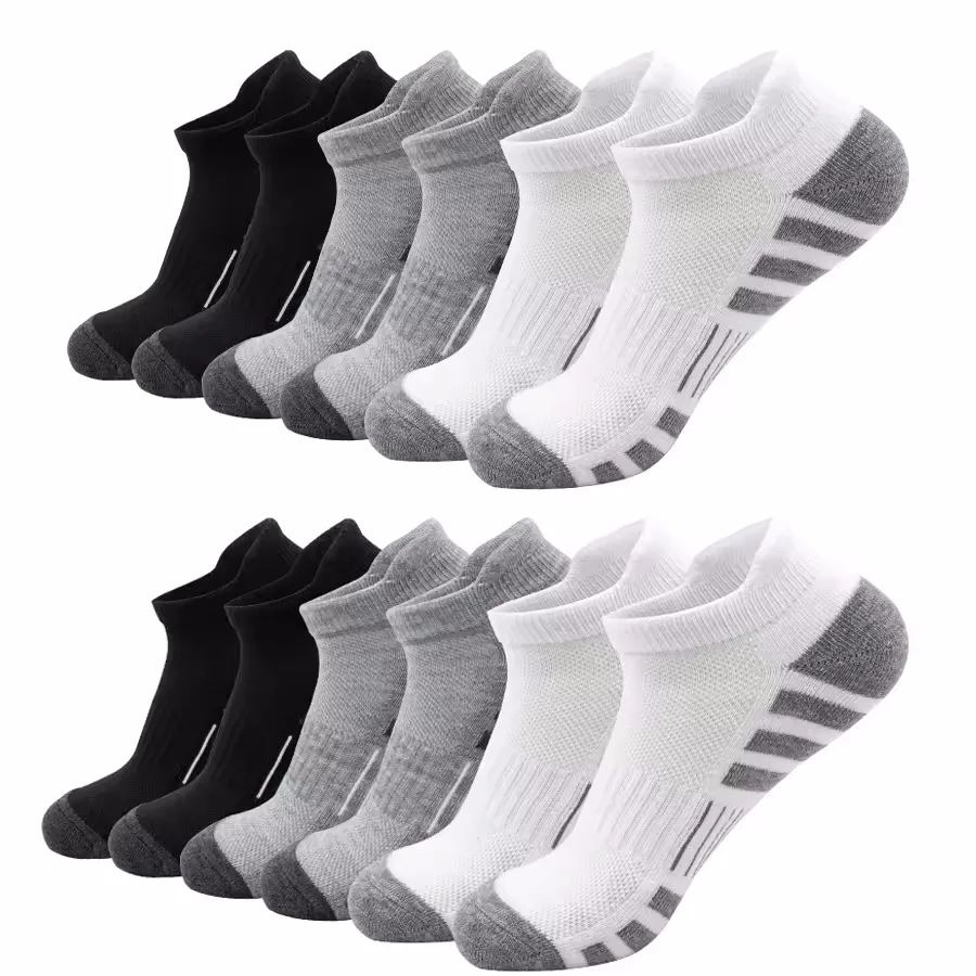 

6 Pairs Breathable Mesh Ankle Socks For Men Athletic Running Socks Low Cut Casual Sports Sock Cushioned Tab Short Socks