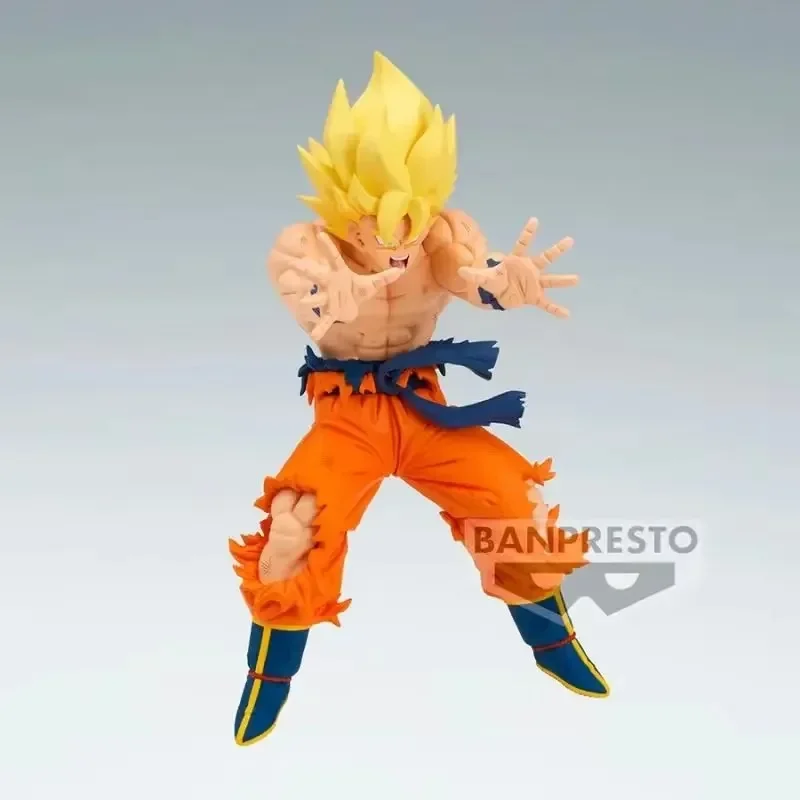 W magazynie Bandai Banpresto Dragon Ball Z Match Makers Super Saiyan Son Goku Figurka Anime Model Ozdoby kolekcjonerskie Zabawki Prezenty