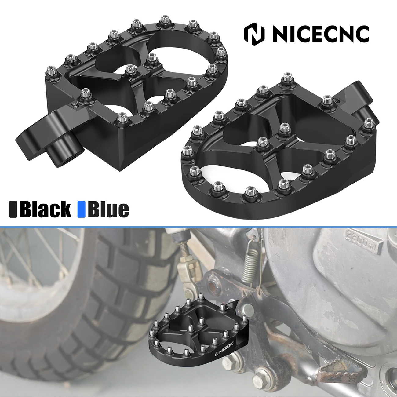 

Motorcycle Fat Footpegs for Suzuki DR650S DR650SE 1996-2024 DR650 S DR650 SE Footrests Aluminum Foot Pedal