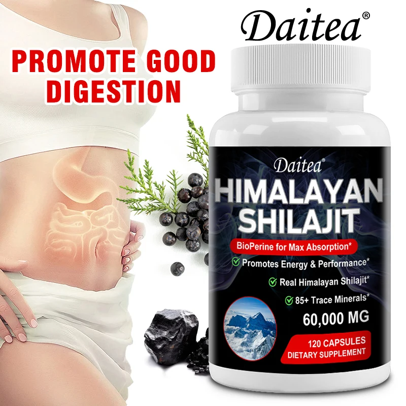 Pure Himalaya Shilajit Capsules - Natural Energizer To Rejuvenate The Body, Improve Mental Clarity and Boost The Immune System