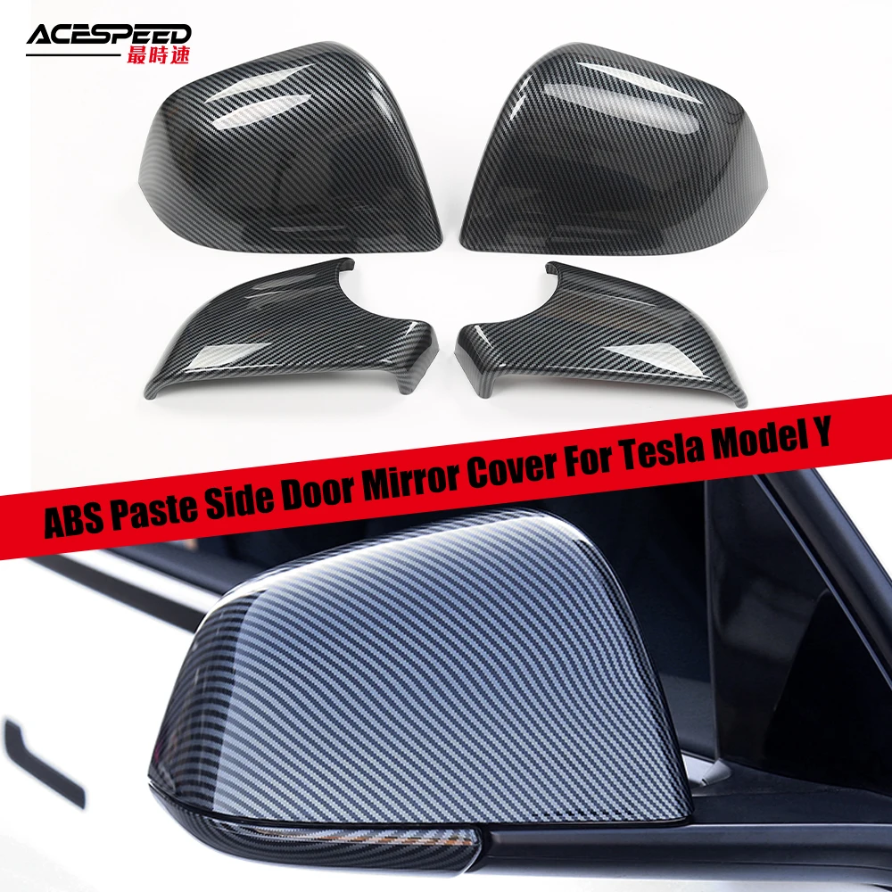 Car ABS Paste Side Door Mirror Cover For Tesla Model Y 2021-2023 Auto Exterior Accessories Sides Rearview Cover