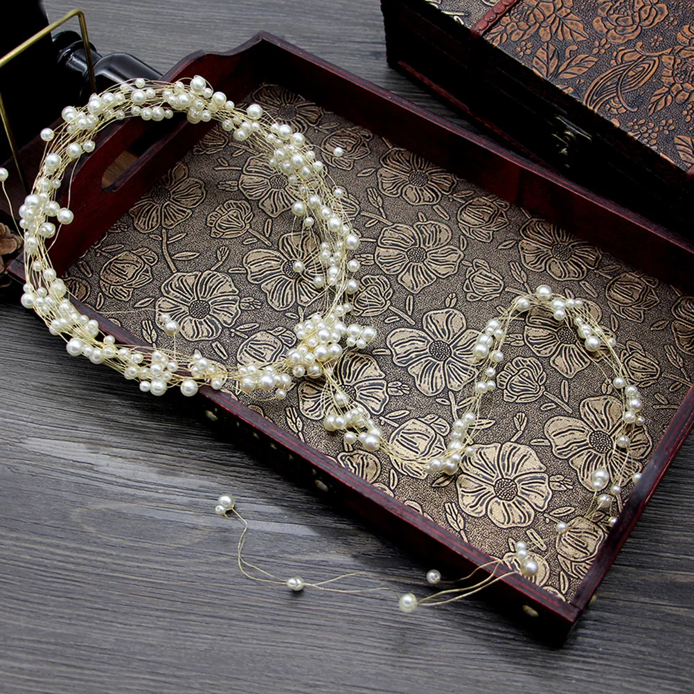 

Elegant Bridal Headband Vine Pearls Bridesmaid Wedding Headdress Lightweight Unique Design Evening Prom Party Handmade Flower
