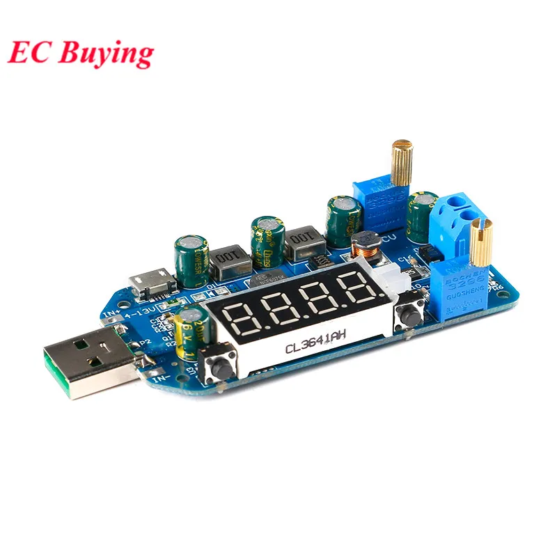 DC-DC CC CV Type-C USB 5V to 3.3V 9V 12V 24V 30V Power Supply 15W Adjustable Step Up/Down Boost Buck Converter Module DP2