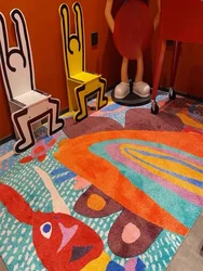 Creative Graffiti Living Room Large Area Carpets Colorful Cartoon Children's Room Bedroom Bedside Carpet Plush Cloakroom Rug 양탄자