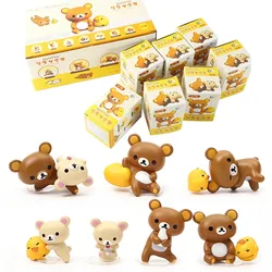 7PCS Set Rilakkuma Korirakkuma Bear Cup Edge Mini PVC Figure Collectible Model Toy Doll Kids Children Christmas Gifts