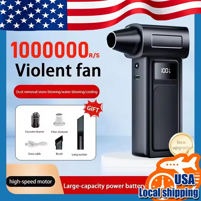 

1000000RPM Turbo Jet Blower Electric Powerful Air Blower Portable Dust Cleaner USB Charging 65m/s Brushless Jet Blower