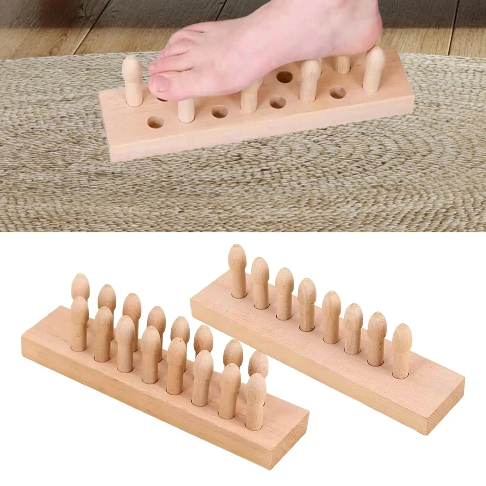 

Foot Acupressure Wooden Massage Board Ergonomic Nonslip Tool for Adults and Children Home Use