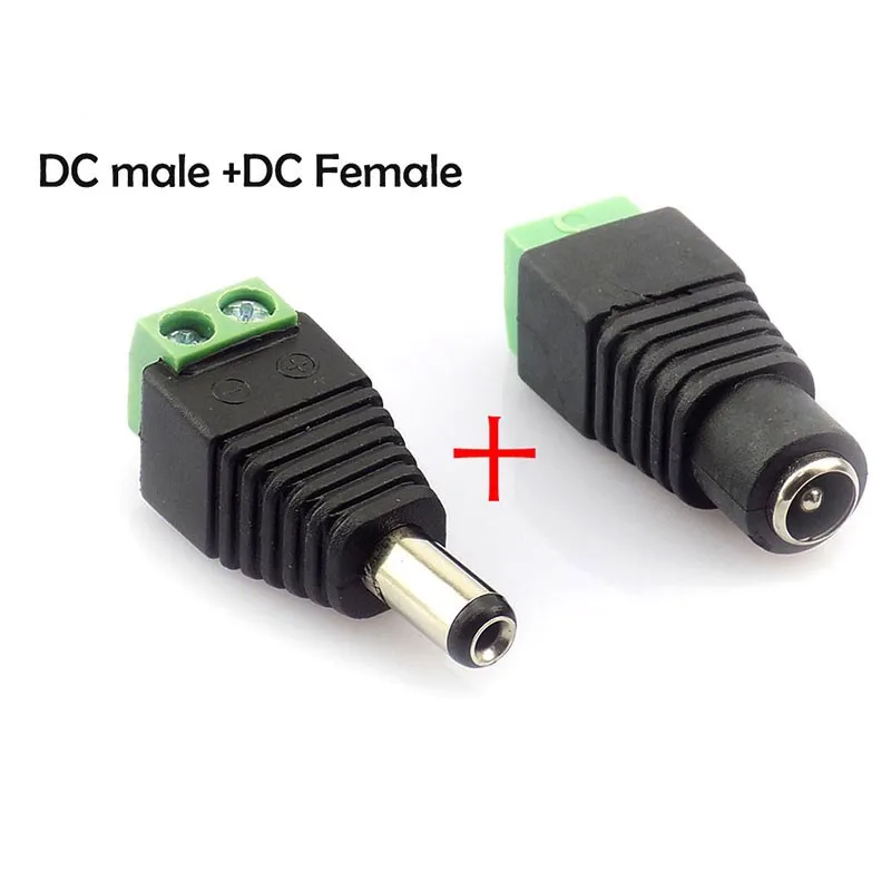 1 Pair Coax Cat5 To Bnc DC Male + Female Connector Plug Adapter Coax BNC UTP For CCTV Camera Video Balun Connector B5