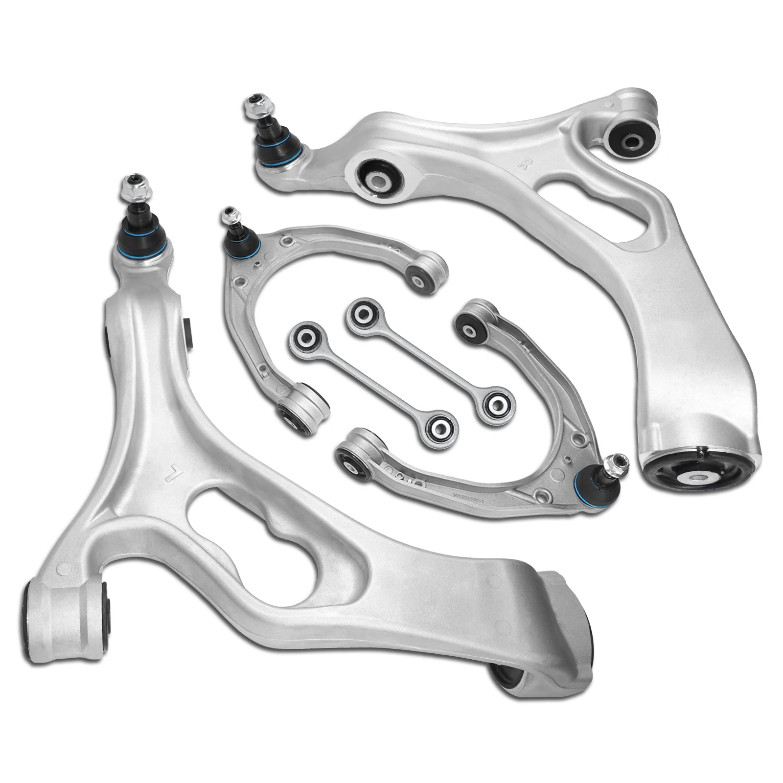 TOPICKSAP 6Pcs Front Upper/Lower Control Arm Assembly & Sway Bar Link for Audi Q7 2007-2015 7L0407021A 7L0407021B