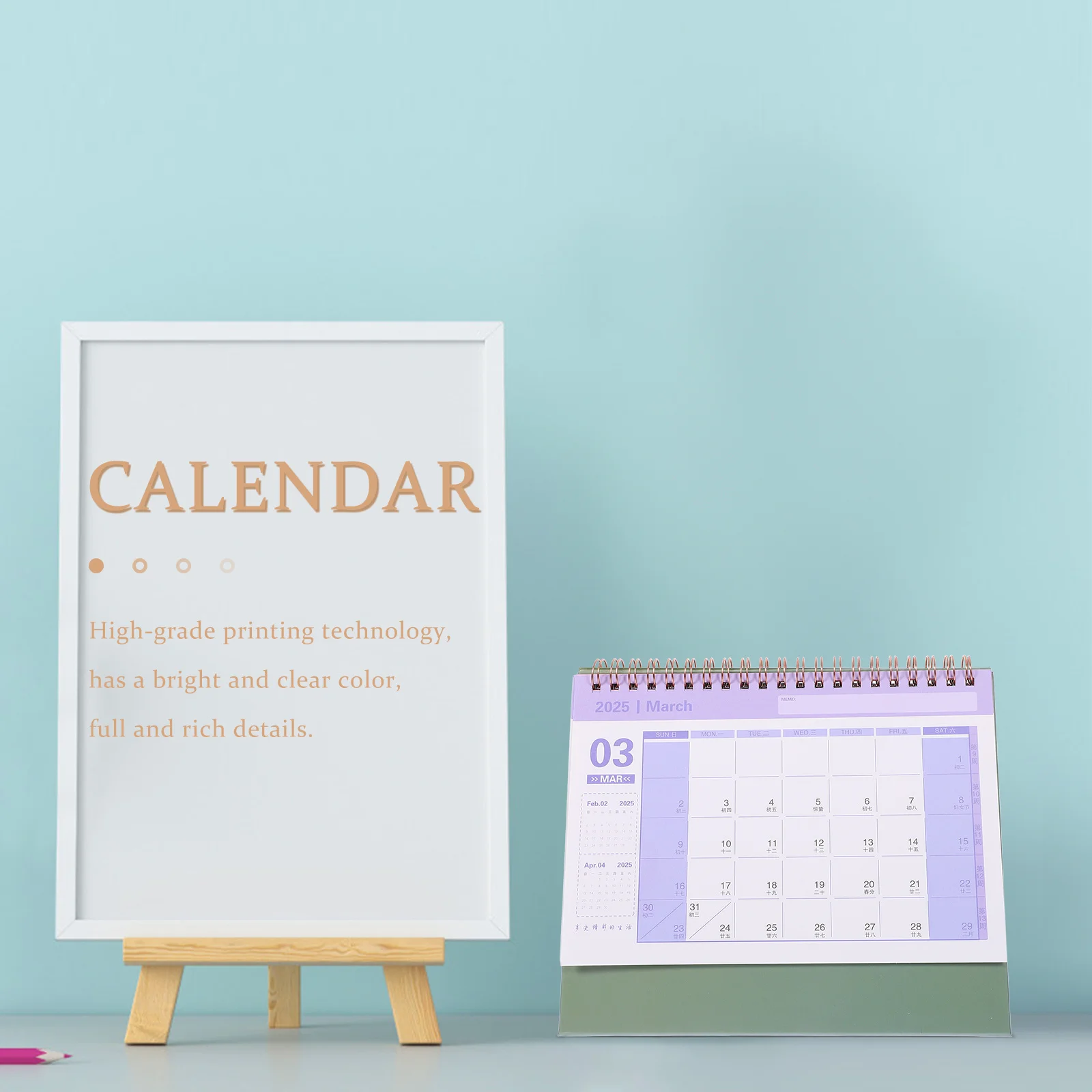 

2025 Small Mini Desk Calendar Daily Monthly Schedule Planner Tabletop for Home Office School Business Use Standing Desk Calendar