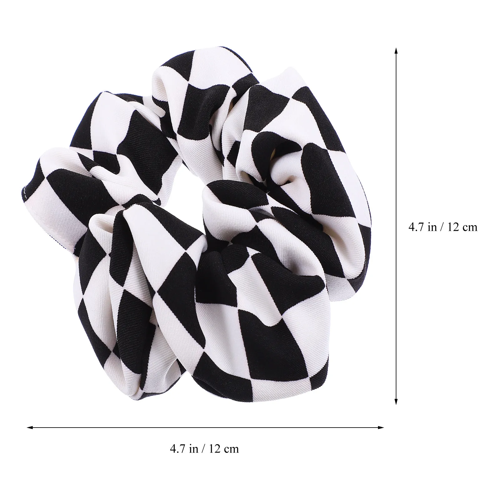 2Pcs Black White Chess Square Pattern Hair Rope Elastic Hairbands Women Scrunchies Ponytail Holders Hair Accessories for Girls