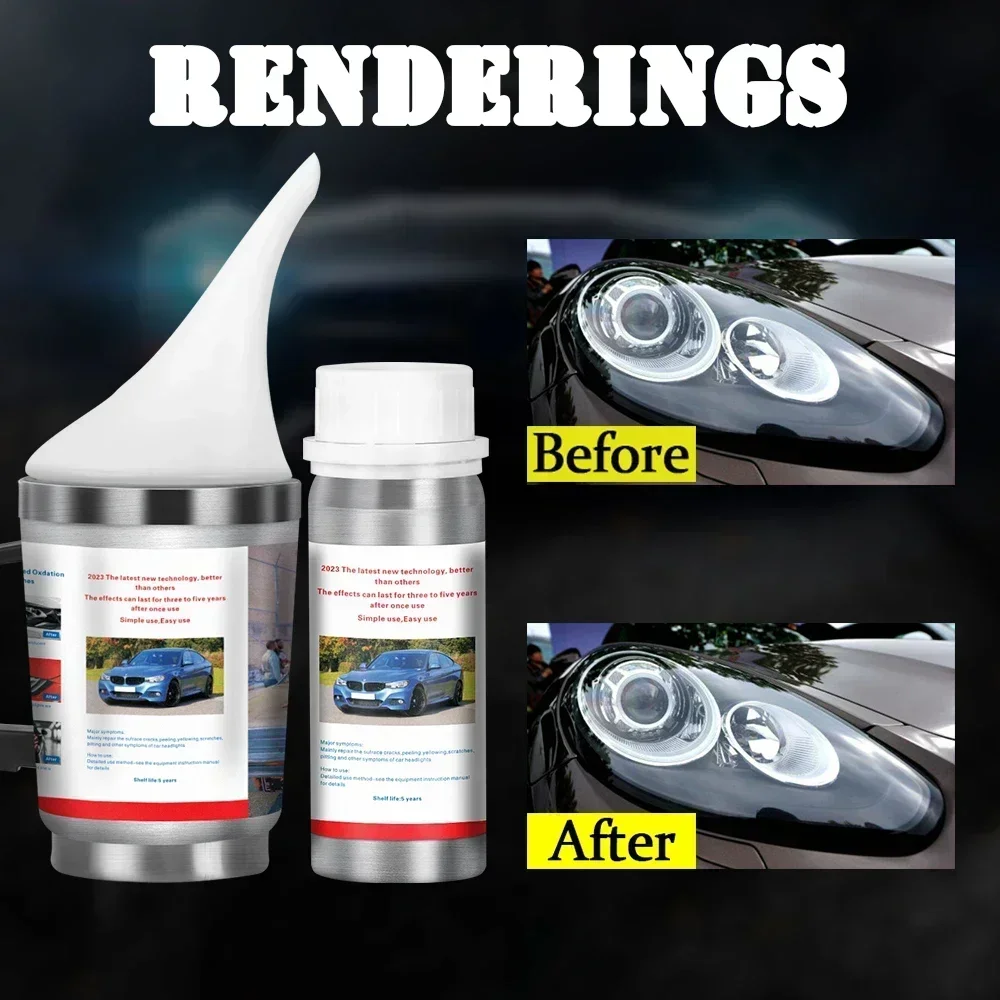 800ml Car Headlight Restoration Polish Kit Polish Car Headlights Liquid Polymer Faros Car Headlight Polishing Repair Kit