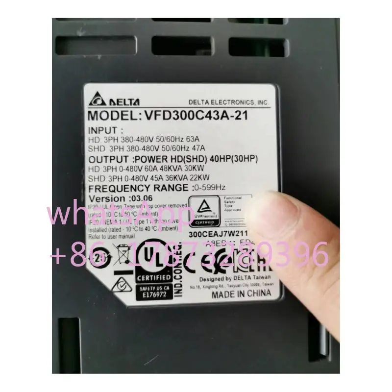 Onduleur VFD300C43A-21 d'occasion testé OK