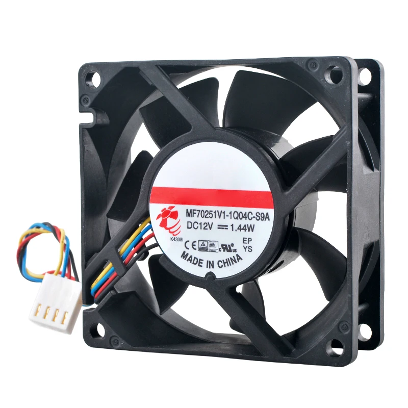 MF70251V1-1Q04C-S9A 7cm 70mm Cooling Fan 70x70x25mm DC12V 1.44W 4-Pin 3800rpm Magnetic Levitation Bearing for Chassis CPU
