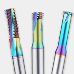 CNC HRC60 Carbide Single Tooth Thread Milling M1 M1.2 M1.4 M1.6 M1.8 M2 Machine end Mill Cutters M10 M12 M14 M16 Thread Milling