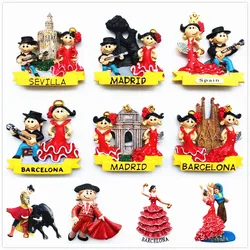 Europe Spain 3D Refrigerator Magnet Tourist Souvenirs Stickers,Home & Kitchen Decoration Fridge Magnet Message Sticker