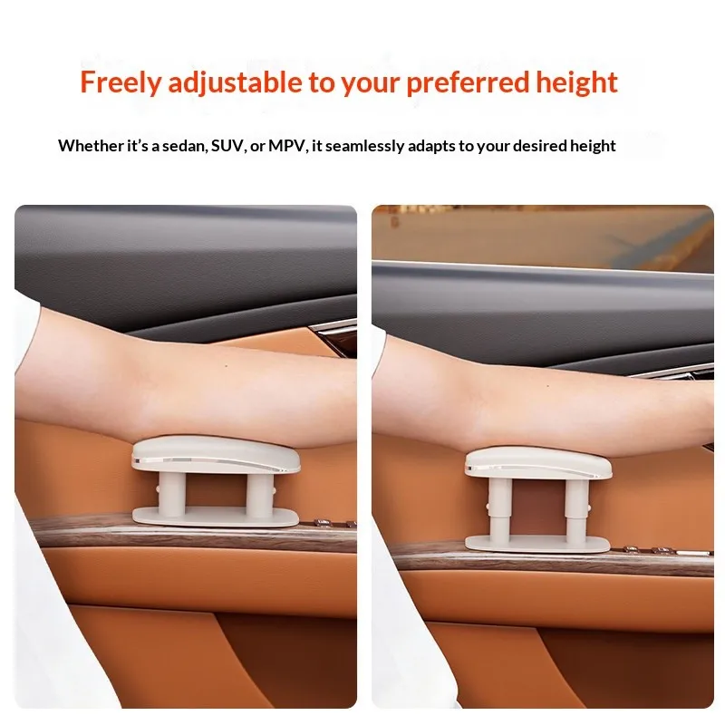 Newly Universal Car Door Armrest Pad Adjustable Height Relieve Arm Fatigue PU Leather Surface Easy Installation Car Accessories