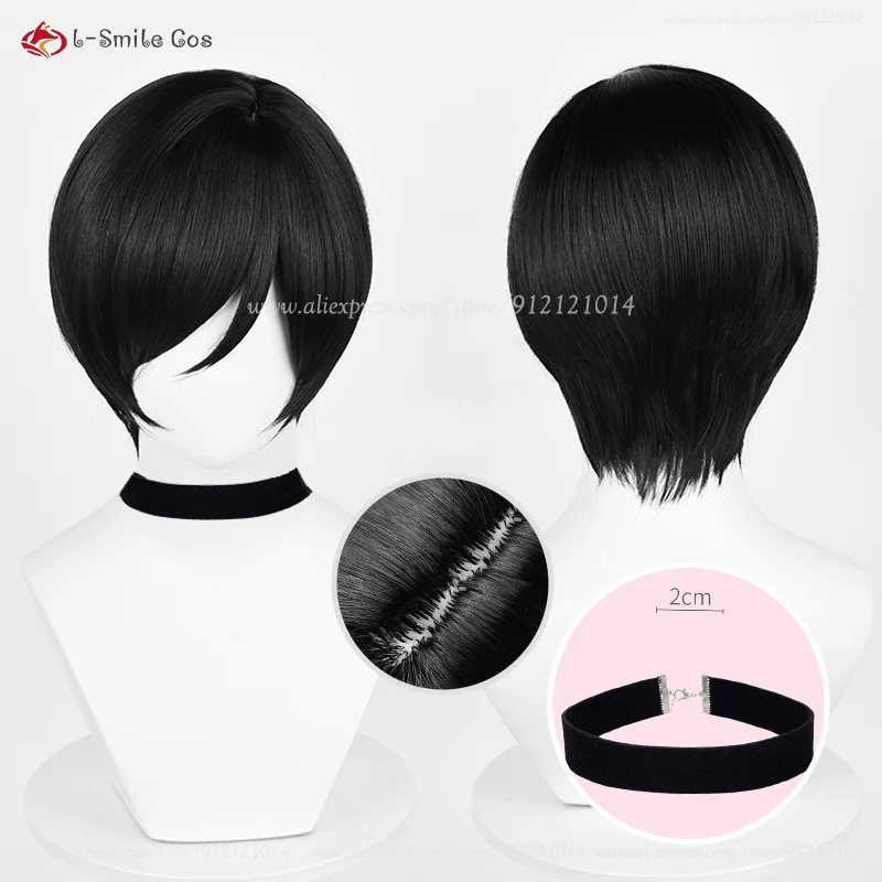 

Ada Wong Cosplay Wig Black 30cm Wigs For Women Ada Wong Cosplay Anime Wigs Heat Resistant Synthetic Hair Halloween + Wig Cap
