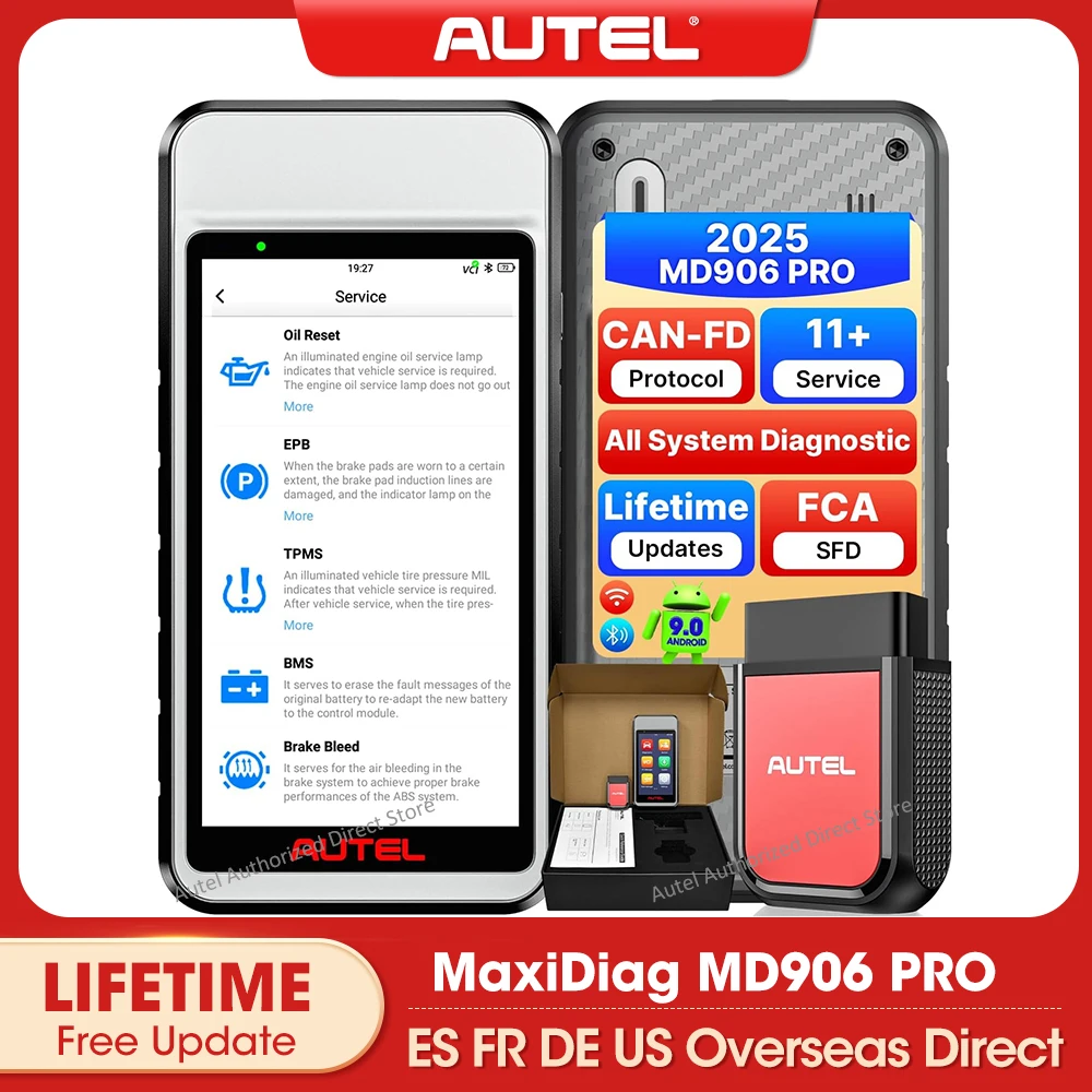 

Autel MaxiDiag MD906 PRO Автомобильный сканер Все системы Автомобильный диагностический сканер, 11+ услуг CANFD Бесплатное обновление, Lite of MK808S